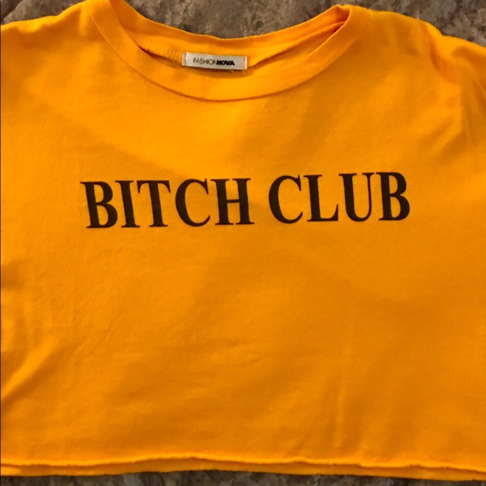 SOLD 💛Bitch club crop top💛
